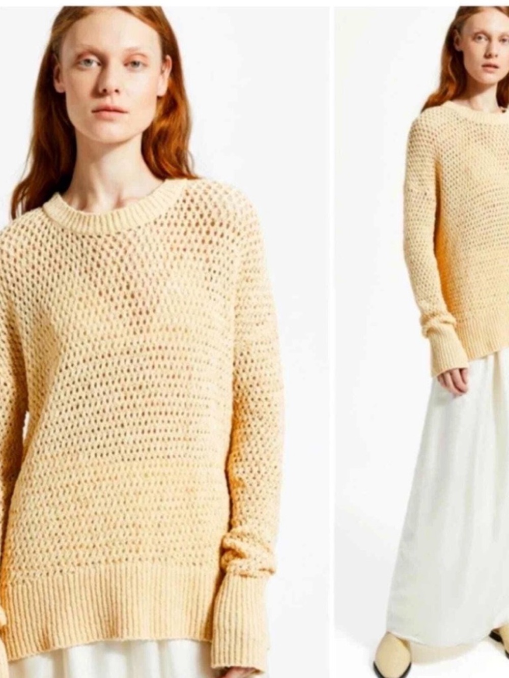 Theory Karenia Sughero Open Weave Oversized Sweater Women’s Size P Small